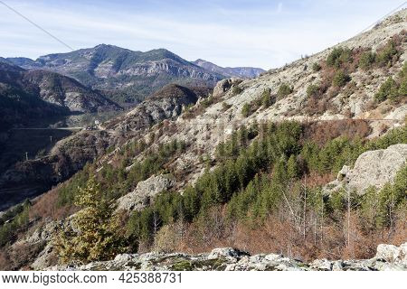 Landscape Of Rhodope Mountains Near Borovitsa Reservoir, Bulgaria
