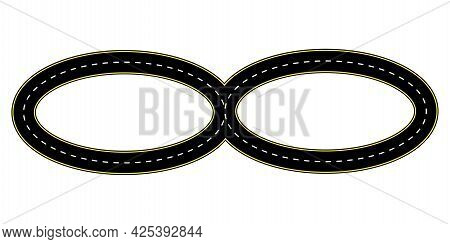 Road For Concept Design. Travel Concept. Line Vector Icon. Top View. Vector Illustration. Stock Imag