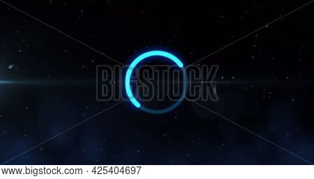 Image of glowing loading circle digital interface. global technology, communication and digital interface concept digitally generated image.