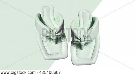 Elegant Fashionable Summer Quilted Flat Sandals. Quilted Straps With Toe Divider. Stylish Women's Sa