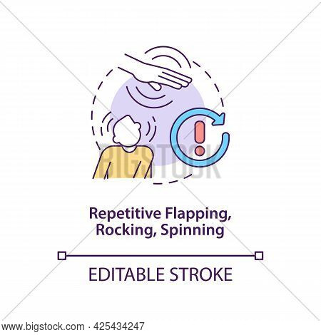 Repetitive Flapping, Rocking, Spinning Concept Icon. Autism Symptom Abstract Idea Thin Line Illustra