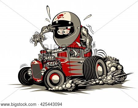 Cartoon Retro Rat Rod. Available Eps-8 Vector Format Separated By Groups And Layers For Easy Edit
