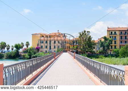 Sea Coast And Old Town Of Ventimiglia, Italy, Liguria Region
