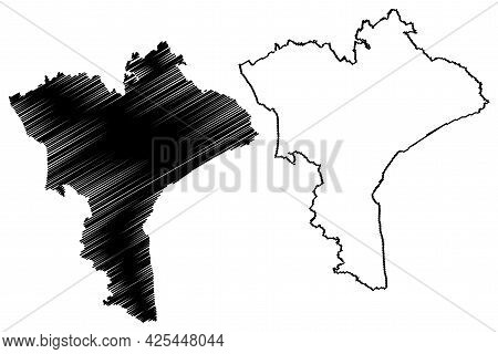Catanzaro Province (italy, Italian Republic, Calabria Region) Map Vector Illustration, Scribble Sket