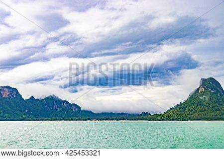 Travel To Don Sak Over Turquoise Water Tropical Landscape Thailand.