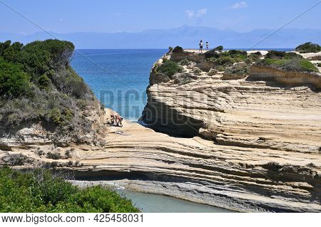 Corfu Island, Sidari, June 13: Famous Canal Damour Beach With Beautiful Rocky Coastline On June 13, 