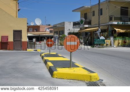 Corfu Island, Sidari, June 13: Empty Street During Lockdown (covid-19 Pandemic) On June 13, 2021 At 