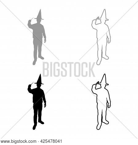 Wizard Holds Magic Wand Trick Waving Sorcery Concept Magician Sorcerer Fantasy Person Warlock Man In