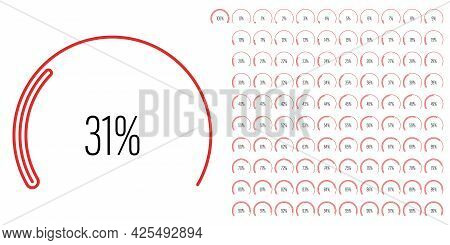 Set Of Circular Sector Arc Percentage Diagrams Meters Progress Bar From 0 To 100 Ready-to-use For We