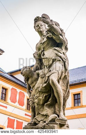 Kuks, Czech Republic - May 15, 2021. Statue Of Vice - Symbol Of Fornication