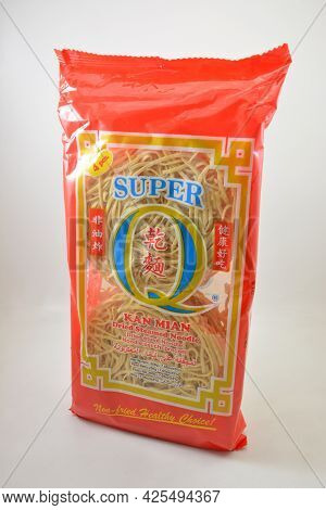 Manila, Ph - July 1 - Super Q Kan Mian Dry Steamed Noodle On July 1, 2021 In Manila, Philippines.
