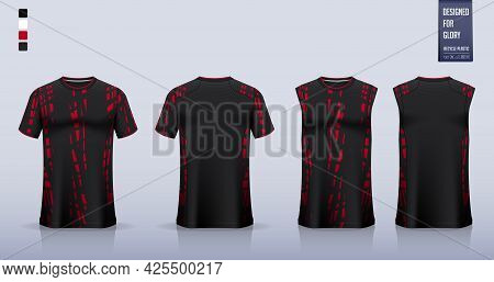 T-shirt Mockup Or Sport Shirt Template Design For Soccer Jersey Or Football Kit. Tank Top For Basket