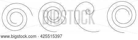 Abstract Spiral, Swirl, Twirl Design Element. Curlicue, Rotating Shape. Volute, Vortex, Helix Elemen