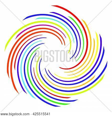 Abstract Spiral, Swirl, Twirl Design Element. Curlicue, Rotating Shape. Volute, Vortex, Helix Elemen