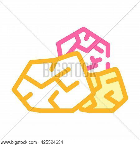 Throwing Stones Color Icon Vector. Throwing Stones Sign. Isolated Symbol Illustration