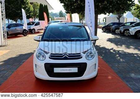 Torres Vedras, Portugal - June 2021:new Citroen Car, Model C1  At The Car Fair.