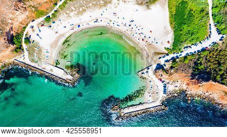Bulgaria, Bolata Beach. Amazing Turquoise Wild Beach On Cape Kaliakra, Black Sea.
