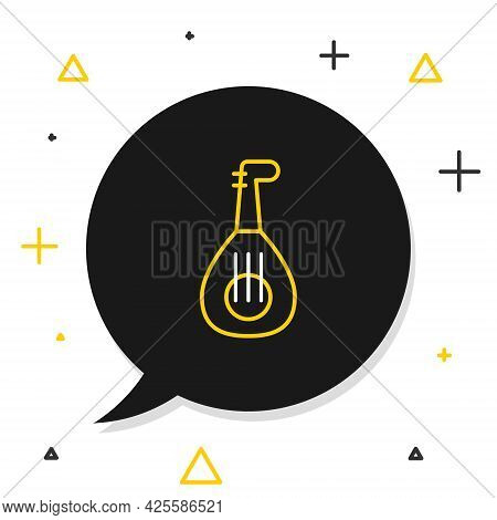 Line Musical Instrument Lute Icon Isolated On White Background. Arabic, Oriental, Greek Music Instru