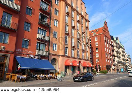 Stockholm, Sweden - August 23, 2018: Street View Of Norr Malastrand In Kungsholmen Island Of Stockho