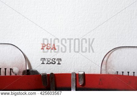 Psa test phrase written with a typewriter.