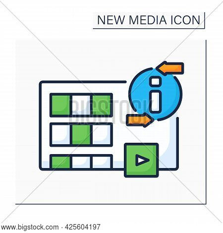 Movies Color Icon. Visual Communication. Recording Different Variations Of Films. Interesting Storie