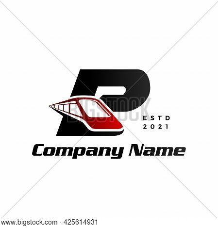 Modern And Stylish Logo Design Initial P Combine With Train.