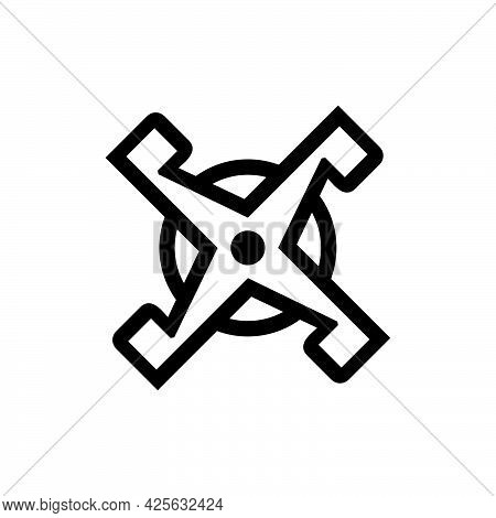 Initial Letter R, R4, Or 4r Logo Template With Geometric Circle Star Line Art Illustration In Flat D
