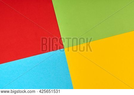 Papers In Colors Of Famous Computer Corporation, Software Manufacturer Logo. Red, Green, Blue, Yello