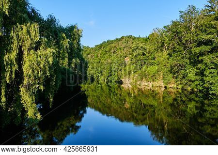 River Dyje In Vranov Nad Dyji In Summer, Czech Republic