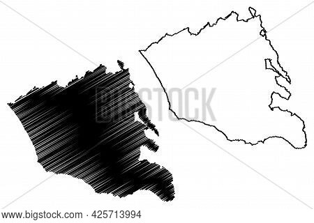 Free Municipal Consortium Of Ragusa (italy, Italian Republic, Sicily Region) Map Vector Illustration