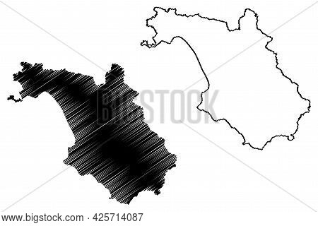 Salerno Province (italy, Italian Republic, Campania Region) Map Vector Illustration, Scribble Sketch