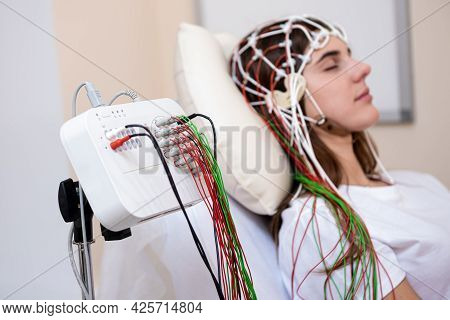 Patient Brain Testing Using Encephalography At Medical Center