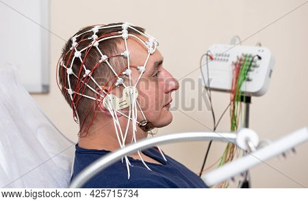 Patient Brain Testing Using Encephalography At Medical Center