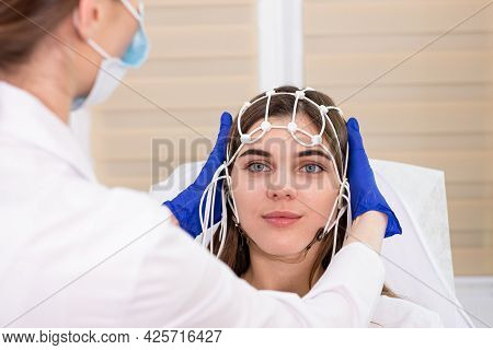 Patient Brain Testing Using Encephalography At Medical Center