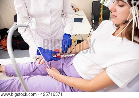 Patient Brain Testing Using Encephalography At Medical Center