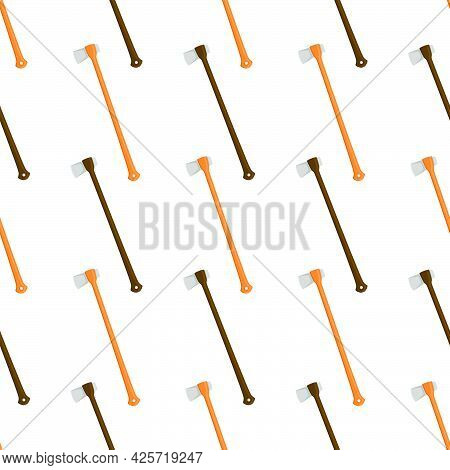Illustration On Theme Pattern Steel Axes With Wooden Handle