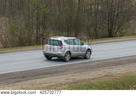 Ruzayevsky District, Mordovia, Russia - May 08, 2021: The Geely Emgrand X7 On The Intercity Road.