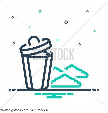 Mix Icon For Garbage Rubbish Debris Filth Squalor Mephitis Dustbin