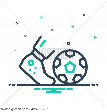 Mix Icon For Kickball Activity Game Football Sport Kick