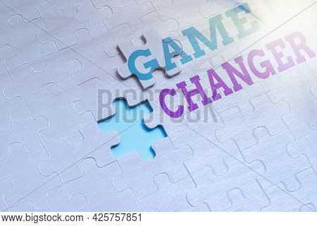 Writing Displaying Text Game Changer. Conceptual Photo Sports Data Scorekeeper Gamestreams Live Scor