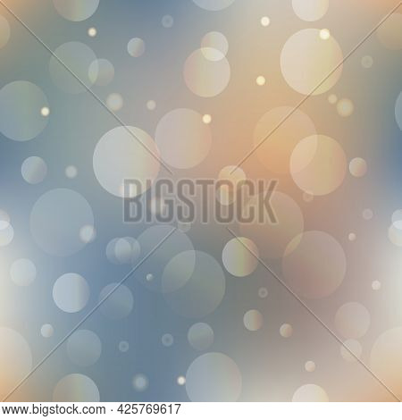 Festive Seamless Glowing Sparkly Bokeh Background In Soft Blue And Golden Pastel Colors