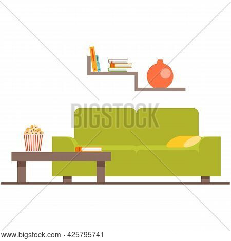 Living Room Interior Vector House Or Flat Furniture