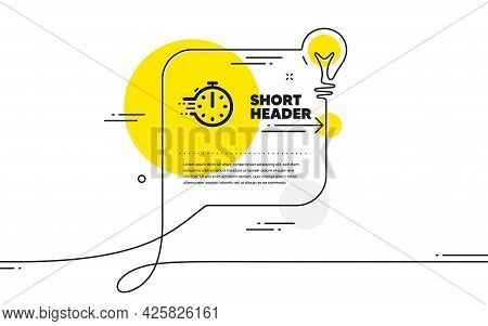 Cooking Timer Icon. Continuous Line Idea Chat Bubble Banner. Frying Stopwatch Sign. Food Preparation