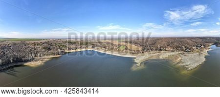 Aerial Panorama Of The Forty Springs Reservoir Near Town Of Asenovgrad, Plovdiv Region, Bulgaria