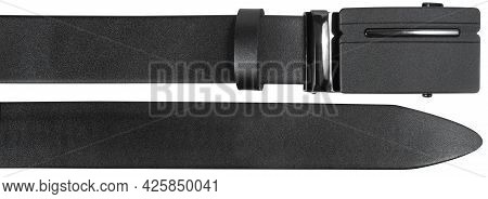 End Parts Of Belt With Automatic Buckle Isolated On White Background