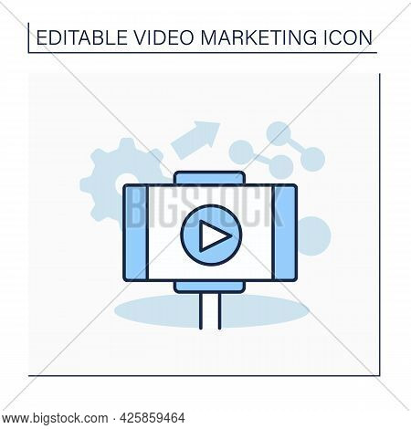 Lifestyle Video Line Icon. Digital Content Representation Of Everyday Life And Interests. Live Conte