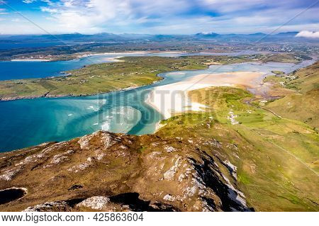 Aerial View Of Maghera And Ardara From Slieve Tooey In County Donegal - Ireland
