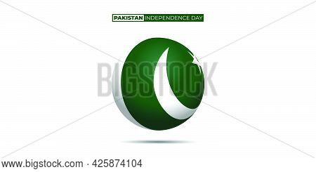 Pakistan Independence Day Design With Pakistan Ball Flag Design. Good Template For Pakistan National