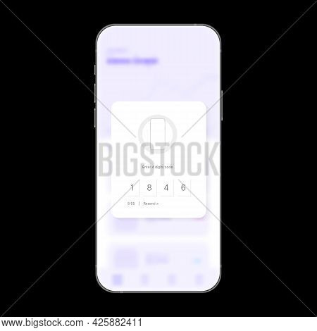 Smartphone Passcode User Interface. Enter 4 Digits Code. Simple White Design For Device Security Sys