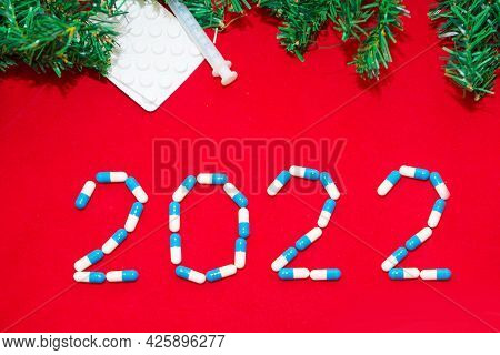 Coronavirus, Ncov-19 And The New Year. Holiday In Self-isolation, Hospital. Christmas Decorations An